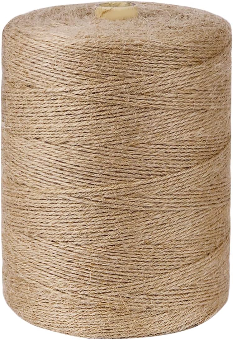 5mm Jute Rope 105 Feet Twisted Heavy Duty and Thick Twine Rope for Cat Scratcher Scratching Post Tree Craft Projects Gardening Home Decoration Packing Bundling (105FT * 5mm)