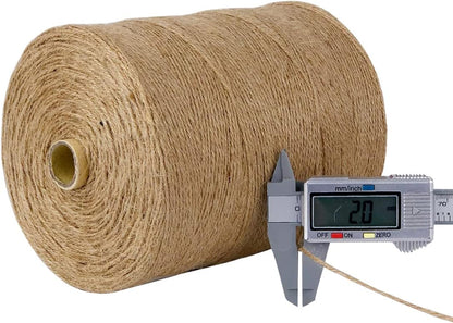 5mm Jute Rope 105 Feet Twisted Heavy Duty and Thick Twine Rope for Cat Scratcher Scratching Post Tree Craft Projects Gardening Home Decoration Packing Bundling (105FT * 5mm)