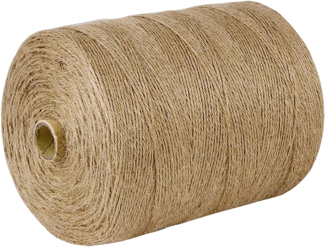 5mm Jute Rope 105 Feet Twisted Heavy Duty and Thick Twine Rope for Cat Scratcher Scratching Post Tree Craft Projects Gardening Home Decoration Packing Bundling (105FT * 5mm)