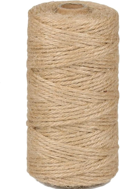 5mm Jute Rope 105 Feet Twisted Heavy Duty and Thick Twine Rope for Cat Scratcher Scratching Post Tree Craft Projects Gardening Home Decoration Packing Bundling (105FT * 5mm)