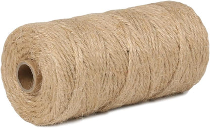 5mm Jute Rope 105 Feet Twisted Heavy Duty and Thick Twine Rope for Cat Scratcher Scratching Post Tree Craft Projects Gardening Home Decoration Packing Bundling (105FT * 5mm)
