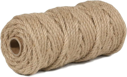5mm Jute Rope 105 Feet Twisted Heavy Duty and Thick Twine Rope for Cat Scratcher Scratching Post Tree Craft Projects Gardening Home Decoration Packing Bundling (105FT * 5mm)
