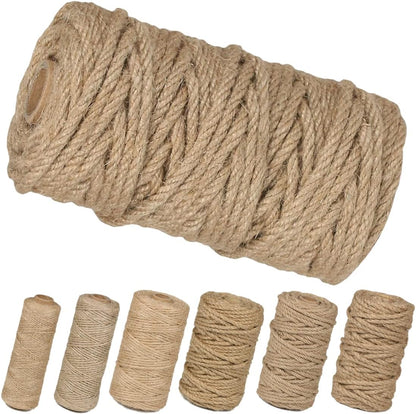 5mm Jute Rope 105 Feet Twisted Heavy Duty and Thick Twine Rope for Cat Scratcher Scratching Post Tree Craft Projects Gardening Home Decoration Packing Bundling (105FT * 5mm)