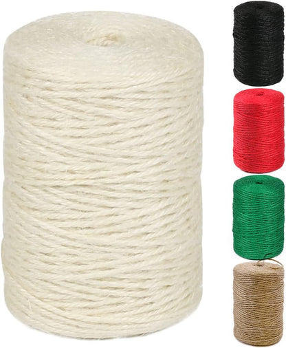 5mm Jute Rope 105 Feet Twisted Heavy Duty and Thick Twine Rope for Cat Scratcher Scratching Post Tree Craft Projects Gardening Home Decoration Packing Bundling (105FT * 5mm)
