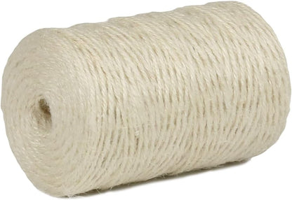 5mm Jute Rope 105 Feet Twisted Heavy Duty and Thick Twine Rope for Cat Scratcher Scratching Post Tree Craft Projects Gardening Home Decoration Packing Bundling (105FT * 5mm)