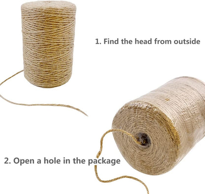 5mm Jute Rope 105 Feet Twisted Heavy Duty and Thick Twine Rope for Cat Scratcher Scratching Post Tree Craft Projects Gardening Home Decoration Packing Bundling (105FT * 5mm)
