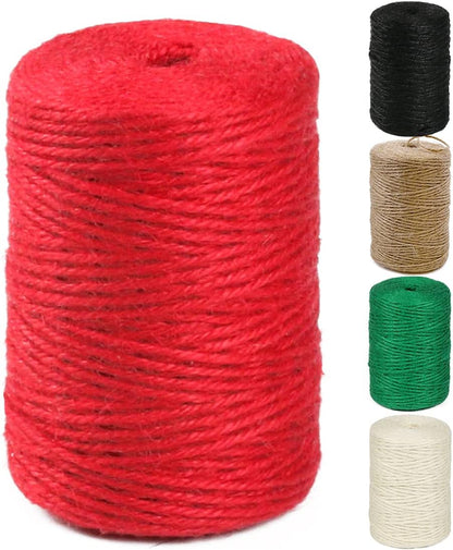 5mm Jute Rope 105 Feet Twisted Heavy Duty and Thick Twine Rope for Cat Scratcher Scratching Post Tree Craft Projects Gardening Home Decoration Packing Bundling (105FT * 5mm)