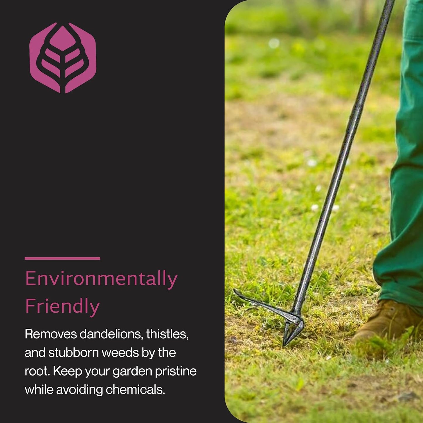 IRKT-1000 Rocket Weeder - Stand-Up Weeder for Lawn Care - Ergonomic & Easy to Use - Power-Coated Steel Construction - Rust-Resistant - Eco-Friendly - Comfortable Length & Long Handle