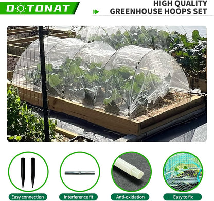 8FT Garden Hoops Grow Tunnel Kit - Rust-Free Fiberglass Frame for Raised Beds, 36pcs - DIY Plant Support for Garden Netting, Row Covers, and Greenhouse Protection