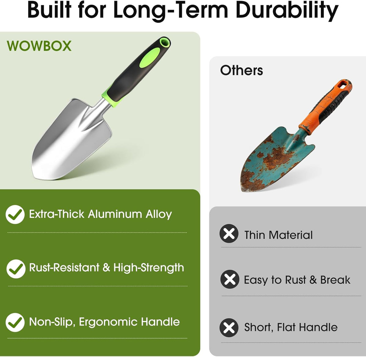 Garden Tools Set, 10 PCS Heavy Duty Gardening Hand Tools Kit, Green