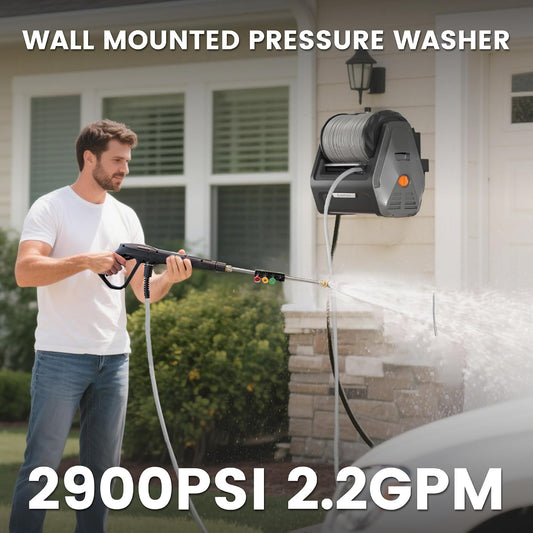 Retractable Wall Mounted Pressure Washer Plus with 100FT Hose