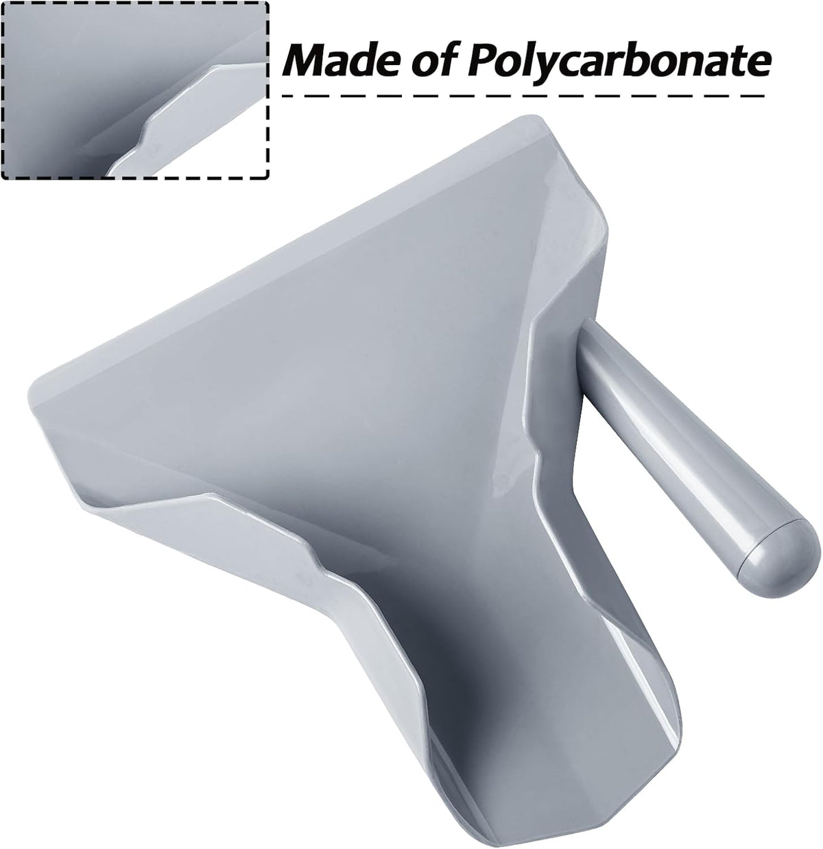 Polycarbonate French Fry Popcorn Scoop, Right Handle