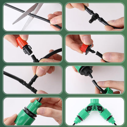 328 ft Drip Irrigation System Kit with 1/4 Inch Tubing