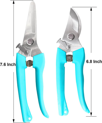 Garden Scissor for Plant, Floral Scissors, Tip Pruning Shears Bulk for Cutting Flowers, Bonsai, Fruits and Trimming Plants (Blue, 4 Pack)