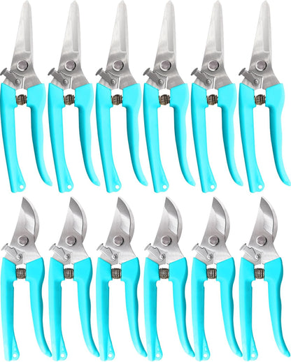 Garden Scissor for Plant, Floral Scissors, Tip Pruning Shears Bulk for Cutting Flowers, Bonsai, Fruits and Trimming Plants (Blue, 4 Pack)