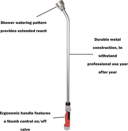 Pro 34.75" Heavy Duty Watering Wand Hose Sprayer, Shower Pattern Watering Wand for Garden Hose