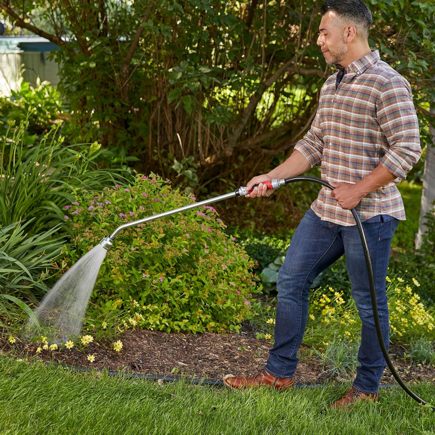 Pro 34.75" Heavy Duty Watering Wand Hose Sprayer, Shower Pattern Watering Wand for Garden Hose