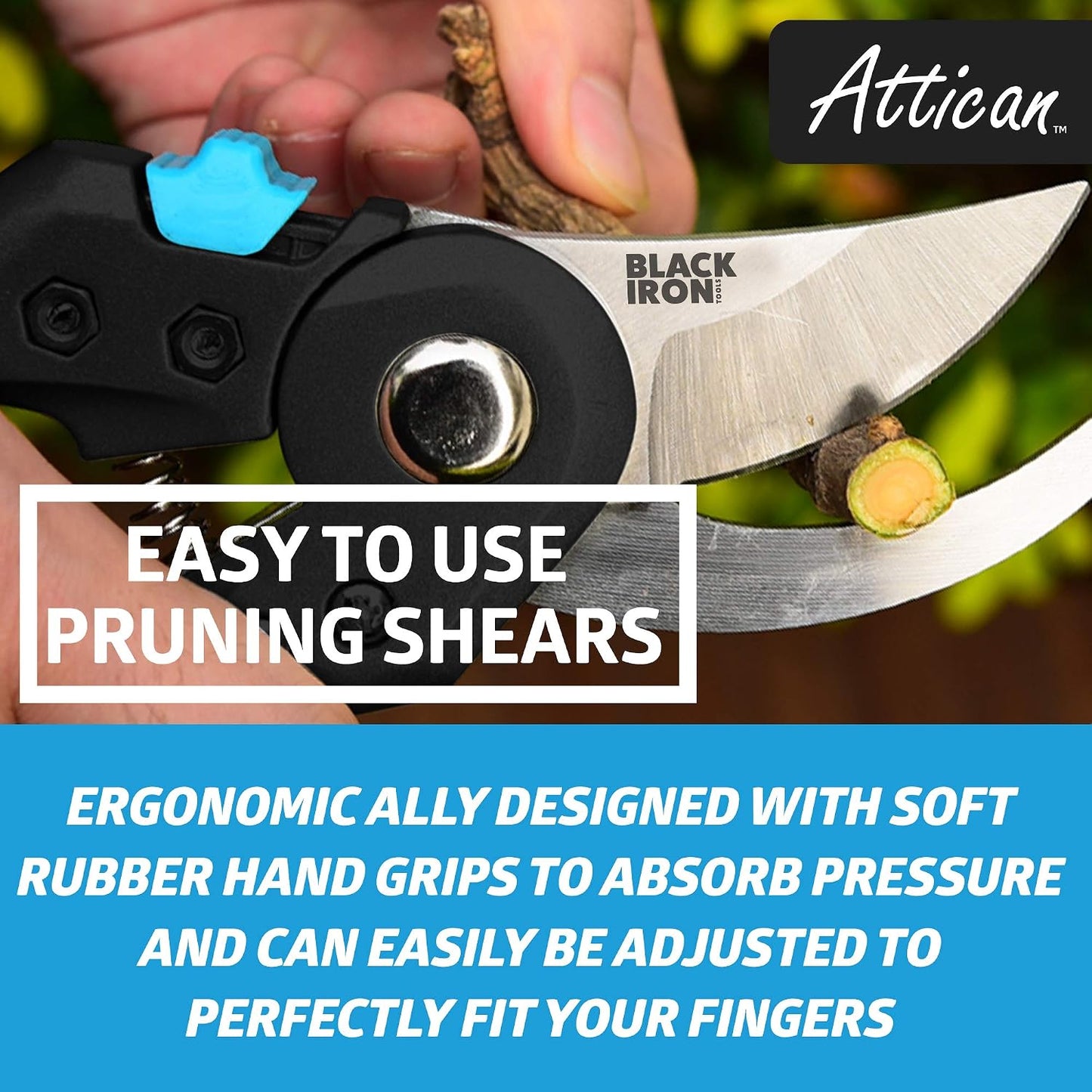 Bypass Pruning Shears for Gardening, Heavy Duty Garden Clipper for Cutting Stems, Soft Grip Hand Pruner