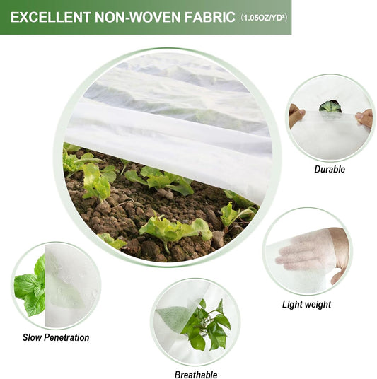 Plant Covers Bird Insect Protection,10FT x 16FT Greenhouse Cover and Garden Netting for Plants, Vegetables,Fleece Floating Row Cover for Cold Winter Weather,Garden Frost Sun Pest Protection