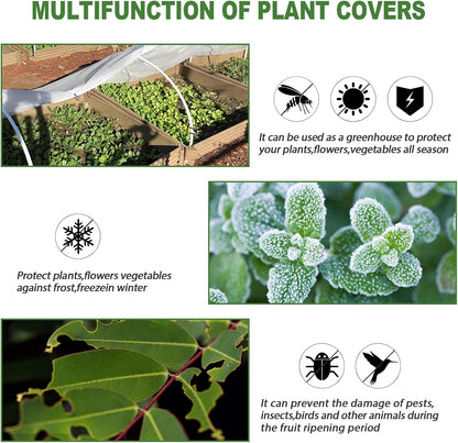 Plant Covers Bird Insect Protection,10FT x 16FT Greenhouse Cover and Garden Netting for Plants, Vegetables,Fleece Floating Row Cover for Cold Winter Weather,Garden Frost Sun Pest Protection