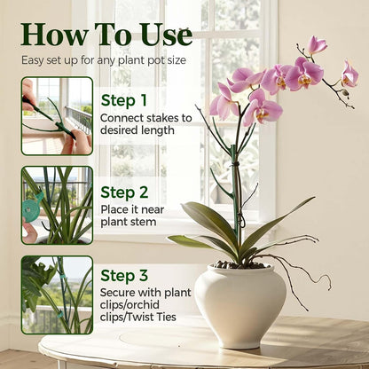 10 Packs Stackable Monstera Plant Support Stakes for Small Potted Plants