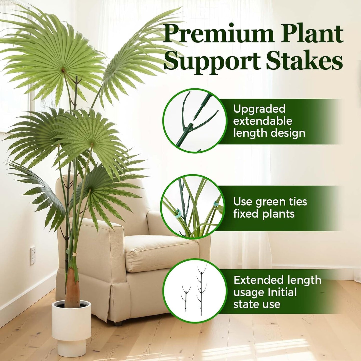 10 Packs Stackable Monstera Plant Support Stakes for Small Potted Plants