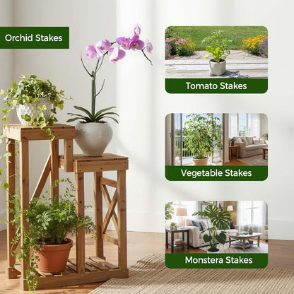 10 Packs Stackable Monstera Plant Support Stakes for Small Potted Plants
