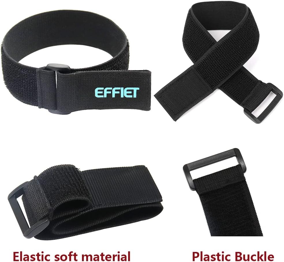3 Packs Elastic Hook and Loop Cinch Straps for Car Visor Glasses Holder, Adjustable Storage Strap Extension Cord Wrap Magic Securing Organizer for Camping Gear, Yoga Mat, Knee Pad Strap