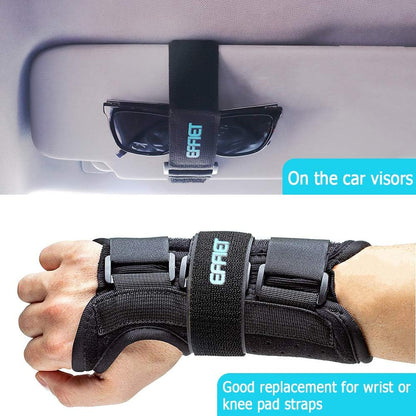 3 Packs Elastic Hook and Loop Cinch Straps for Car Visor Glasses Holder, Adjustable Storage Strap Extension Cord Wrap Magic Securing Organizer for Camping Gear, Yoga Mat, Knee Pad Strap