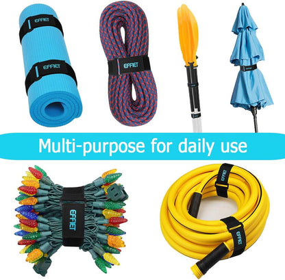 3 Packs Elastic Hook and Loop Cinch Straps for Car Visor Glasses Holder, Adjustable Storage Strap Extension Cord Wrap Magic Securing Organizer for Camping Gear, Yoga Mat, Knee Pad Strap