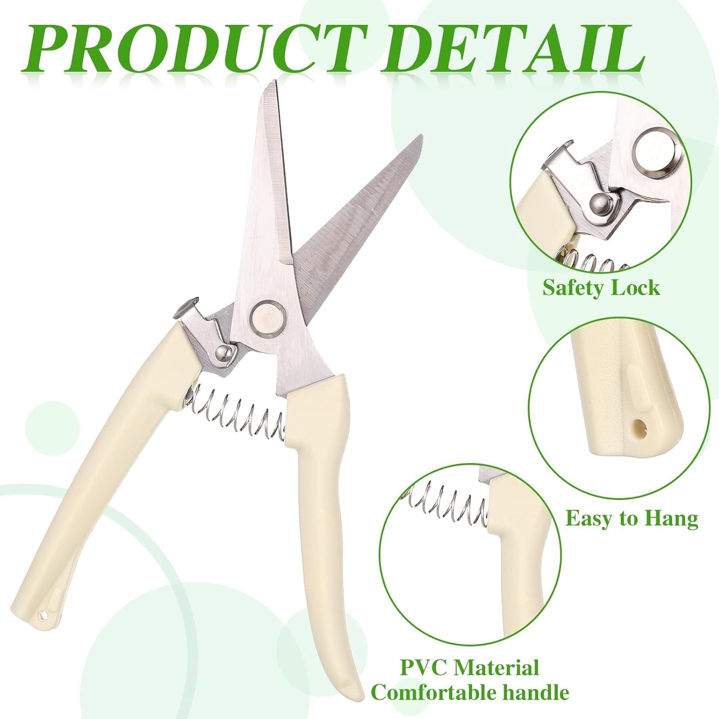 12 Pcs Garden Shears Flower Scissors Pruning Shears Floral Garden Clippers Hand Pruners Branch Cutter Gardening Tools for Plants Cutting, Trimming, Fruits Picking(Bypass, Straight)