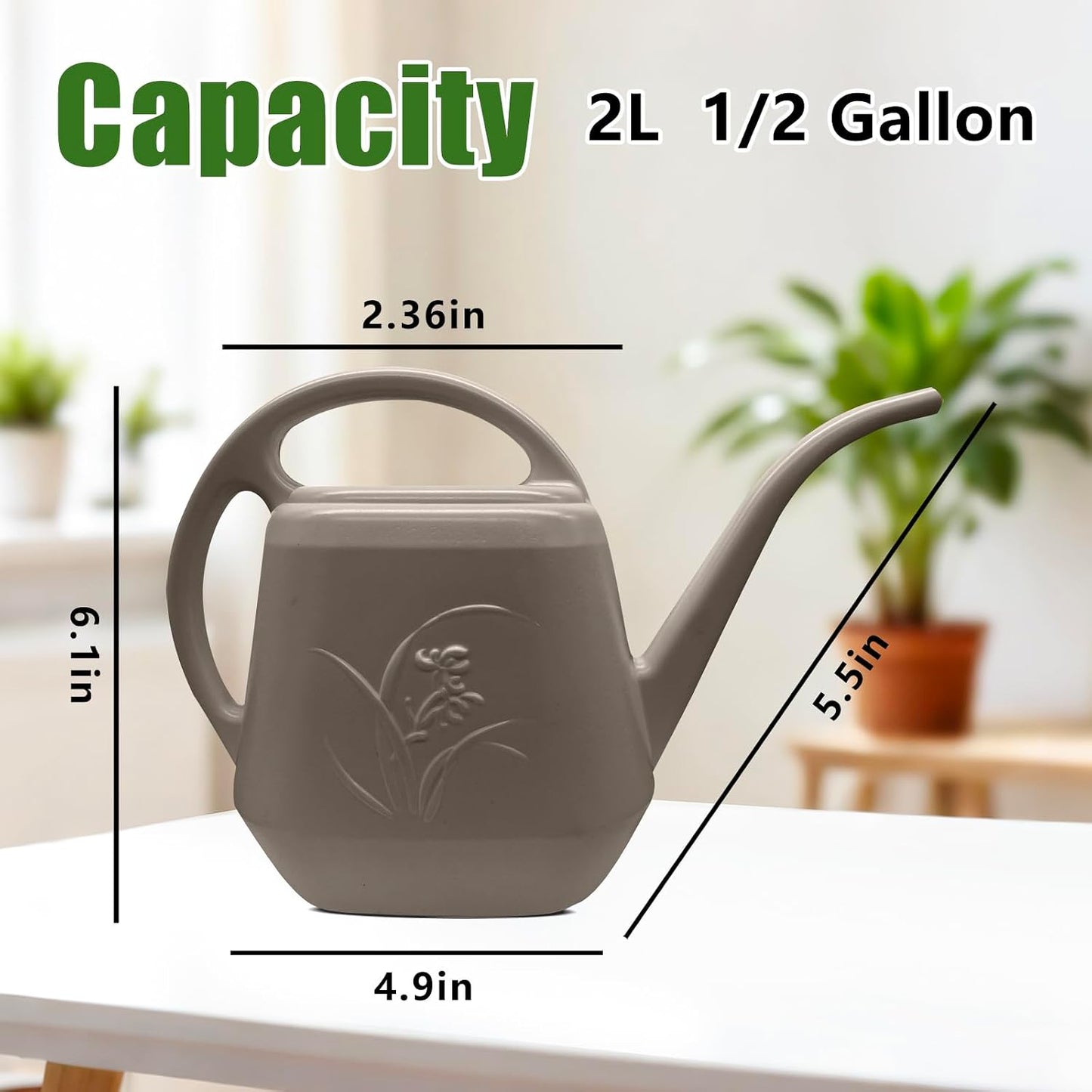 Plant Watering Can - 1/2 Gallon - White Color