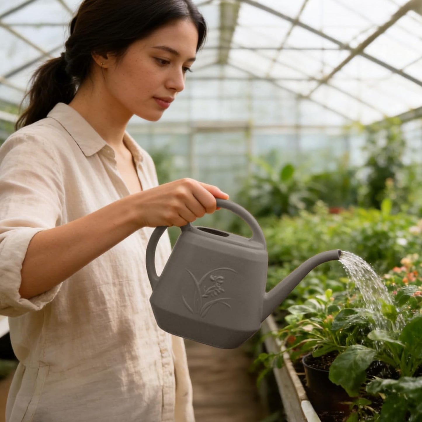 Plant Watering Can - 1/2 Gallon - White Color