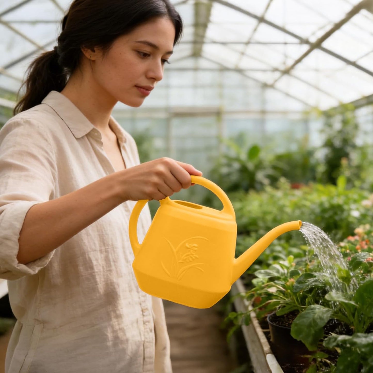 Plant Watering Can - 1/2 Gallon - White Color