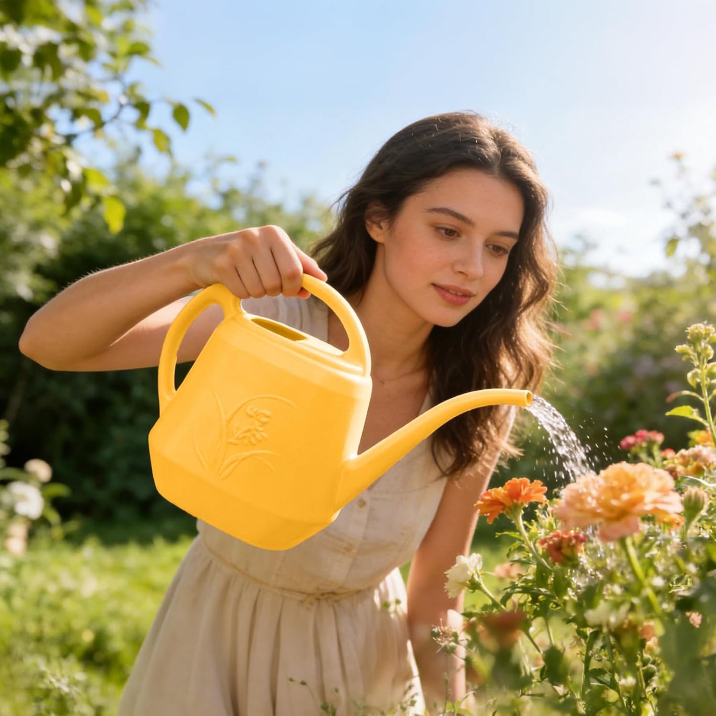 Plant Watering Can - 1/2 Gallon - White Color
