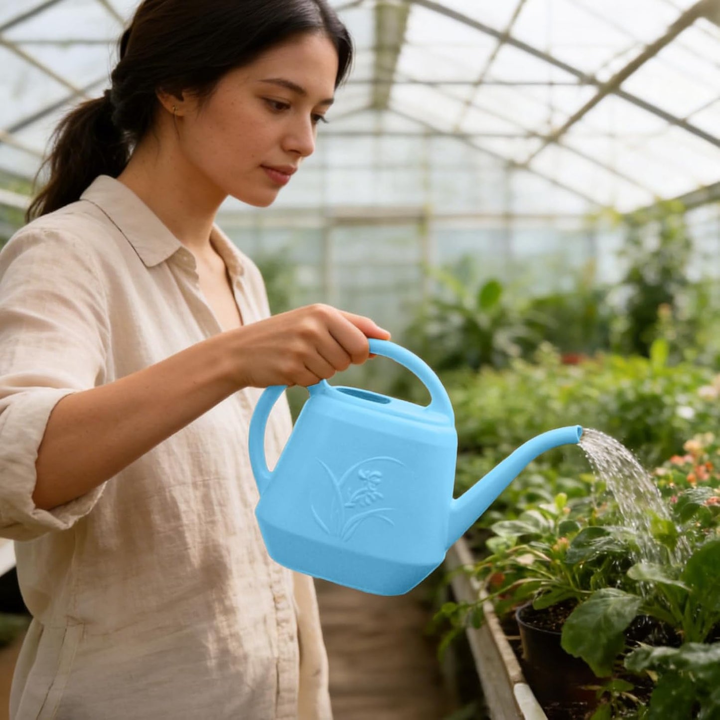 Plant Watering Can - 1/2 Gallon - White Color