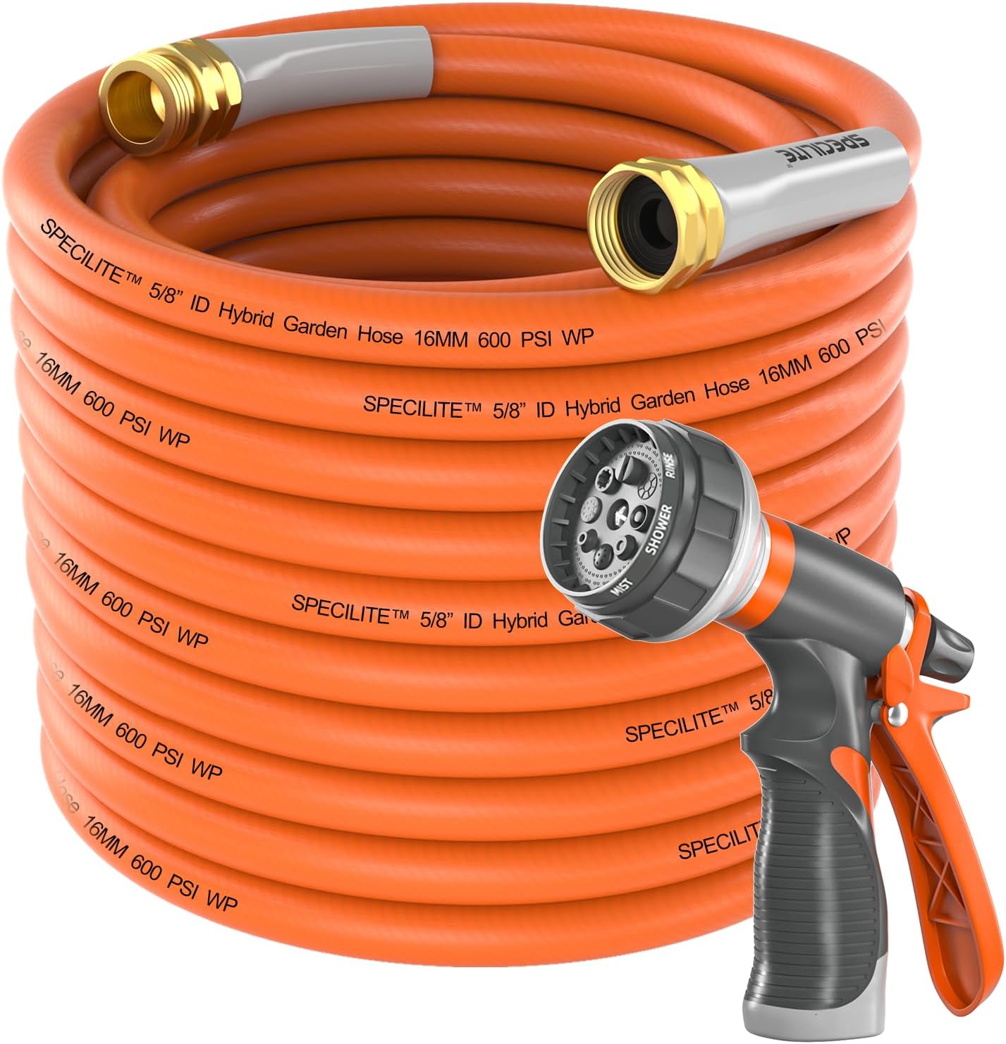 Garden Water Hose 50 ft x 5/8" for yard, Heavy Duty & Flexible
