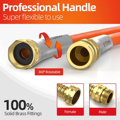 Garden Water Hose 50 ft x 5/8" for yard, Heavy Duty & Flexible