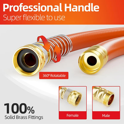 Garden Water Hose 50 ft x 5/8" for yard, Heavy Duty & Flexible