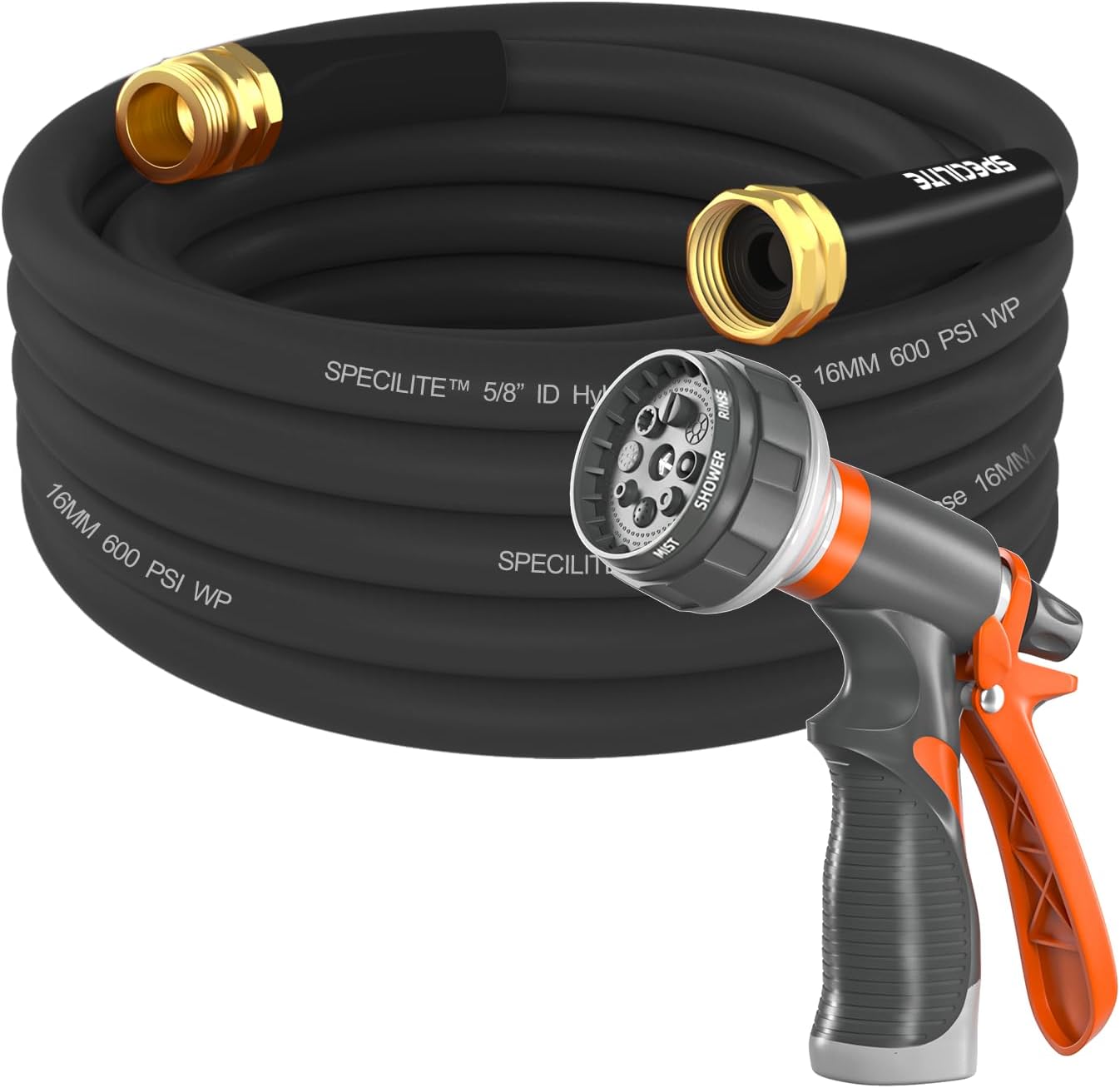 Garden Water Hose 50 ft x 5/8" for yard, Heavy Duty & Flexible