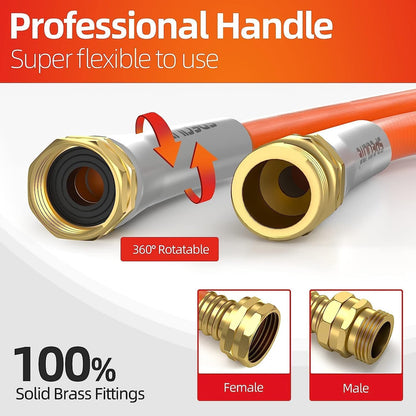 Garden Water Hose 50 ft x 5/8" for yard, Heavy Duty & Flexible