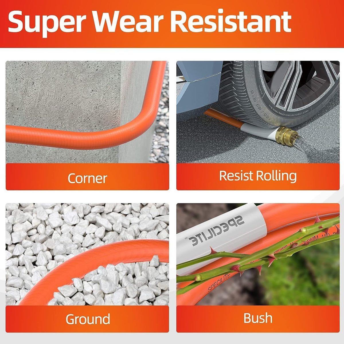 Garden Water Hose 50 ft x 5/8" for yard, Heavy Duty & Flexible