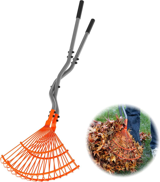 Leaf Grabber Rake, Long Handle Yard Debris Collector for Lawn