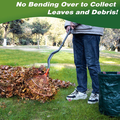 Leaf Grabber Rake, Long Handle Yard Debris Collector for Lawn