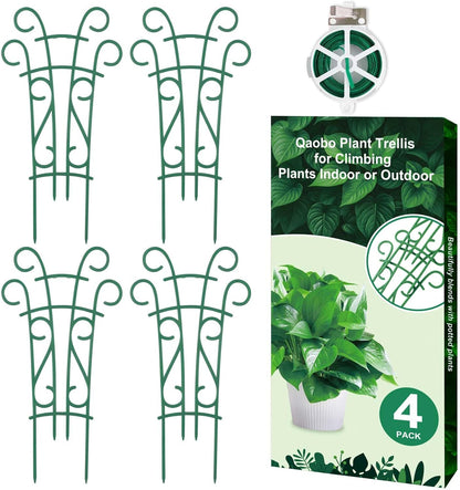 Plant Trellis for Potted Plants 12 Pack Stackable Indoor Outdoor Climbing Houseplant Support with Garden Wire for Pothos Hoya Ivy Flower