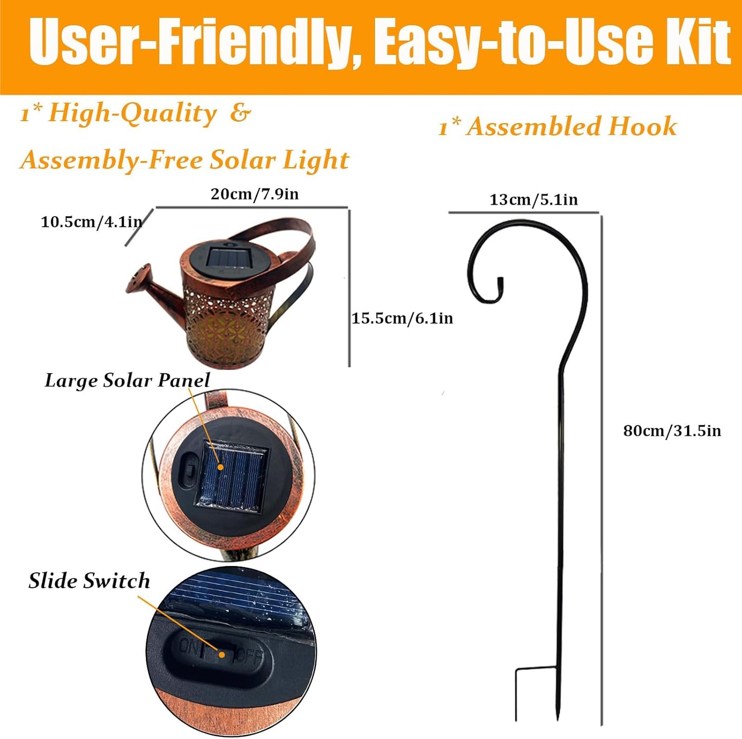 Solar Watering Can Light,Garden Decor Gifts for Mom Grandma Large