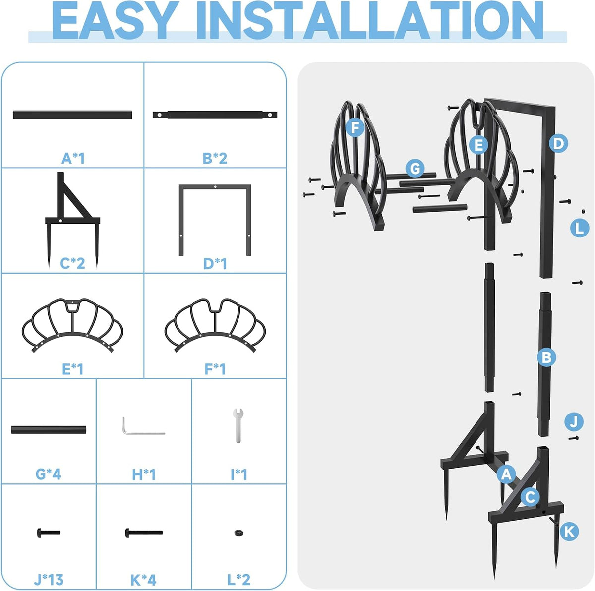 Garden Water Hose Holder for Outside Hose Stand Hanger Rack Freestanding