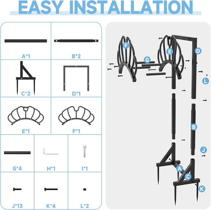 Garden Water Hose Holder for Outside Hose Stand Hanger Rack Freestanding