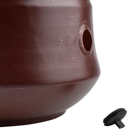 Decorative Garden Hose Holder Pot Storage with Lid 19x15.25" for Yard, Indoor & Outdoor Use - Water Hose Container, Handmade (Cobble Creek Brushed Bronze)