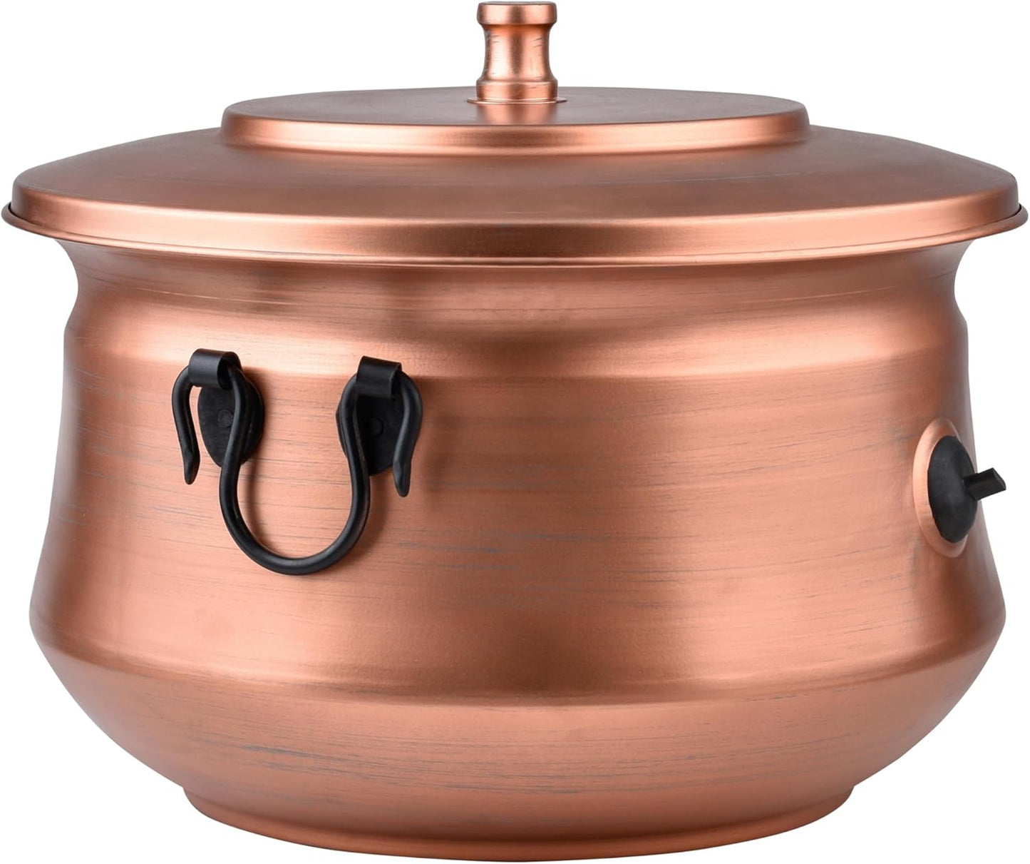 Decorative Garden Hose Holder Pot Storage with Lid 19x15.25" for Yard, Indoor & Outdoor Use - Water Hose Container, Handmade (Cobble Creek Brushed Bronze)